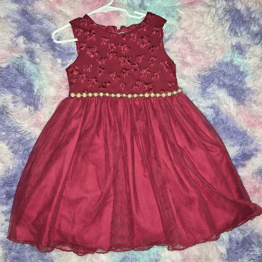 Macy's Red Floral Kids Dress